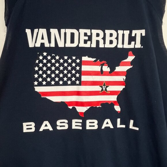 Champion Vanderbilt Baseball Men's 2XL Cut Off T-Shirt Commodores USA Patriotic - Picture 2 of 7
